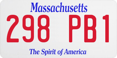 MA license plate 298PB1