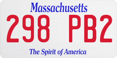 MA license plate 298PB2