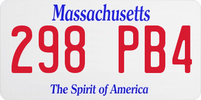 MA license plate 298PB4