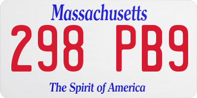 MA license plate 298PB9