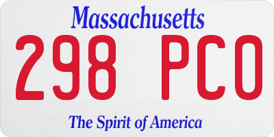 MA license plate 298PC0