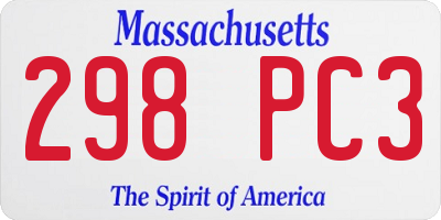 MA license plate 298PC3