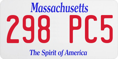 MA license plate 298PC5