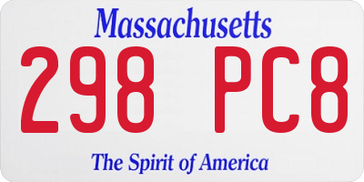 MA license plate 298PC8