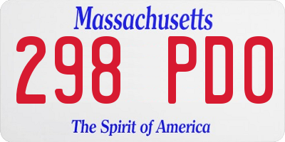 MA license plate 298PD0