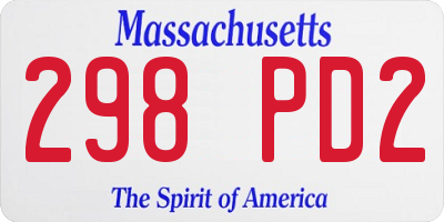 MA license plate 298PD2