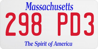 MA license plate 298PD3