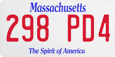MA license plate 298PD4