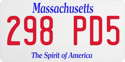 MA license plate 298PD5