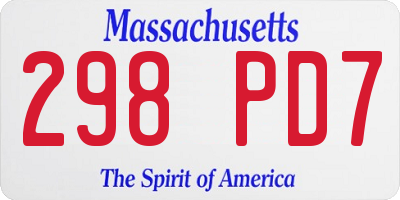 MA license plate 298PD7