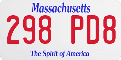 MA license plate 298PD8