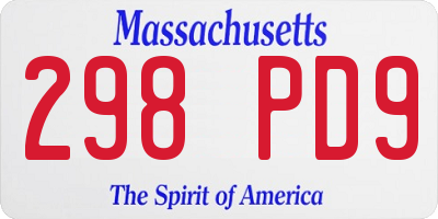 MA license plate 298PD9