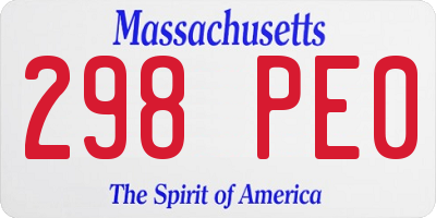 MA license plate 298PE0