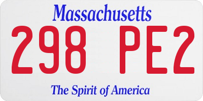 MA license plate 298PE2