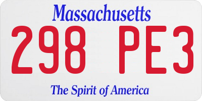 MA license plate 298PE3