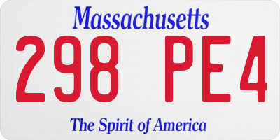 MA license plate 298PE4