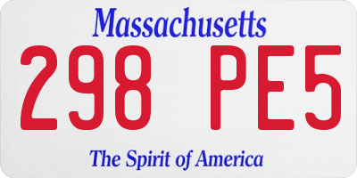 MA license plate 298PE5