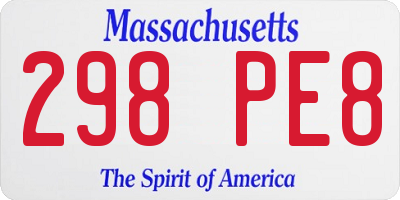 MA license plate 298PE8