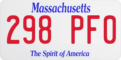 MA license plate 298PF0