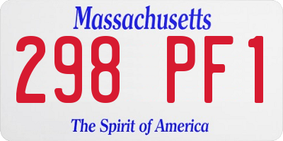MA license plate 298PF1