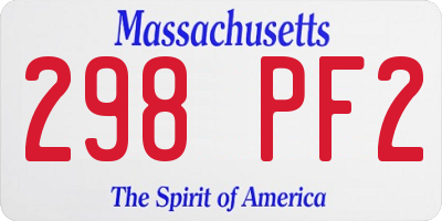 MA license plate 298PF2