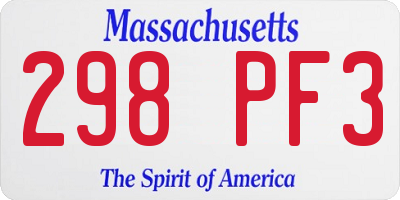 MA license plate 298PF3