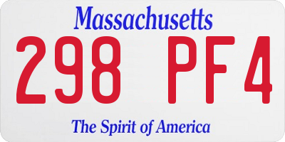 MA license plate 298PF4