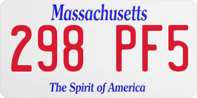 MA license plate 298PF5