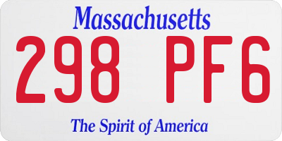 MA license plate 298PF6
