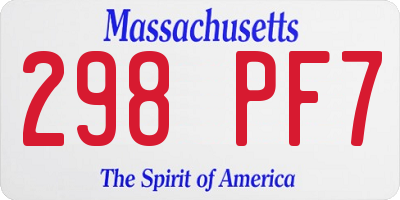 MA license plate 298PF7