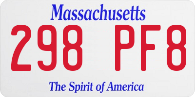 MA license plate 298PF8