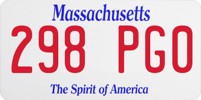 MA license plate 298PG0