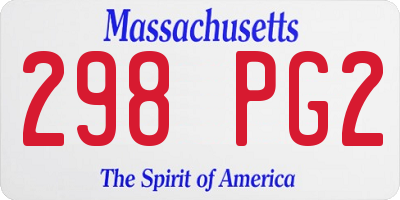 MA license plate 298PG2
