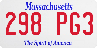 MA license plate 298PG3