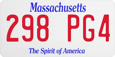 MA license plate 298PG4