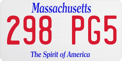 MA license plate 298PG5