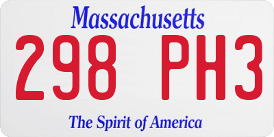 MA license plate 298PH3