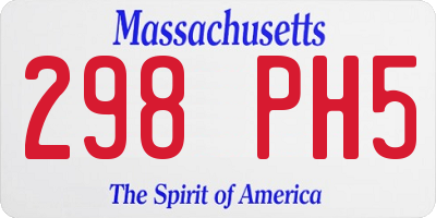 MA license plate 298PH5