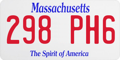 MA license plate 298PH6