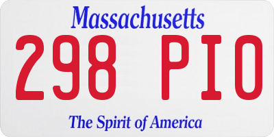 MA license plate 298PI0