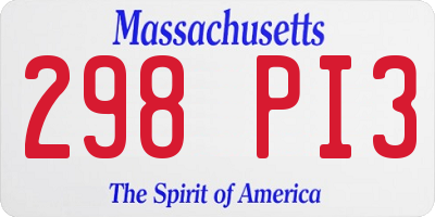 MA license plate 298PI3