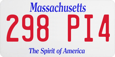 MA license plate 298PI4
