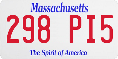 MA license plate 298PI5