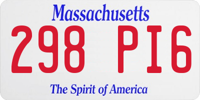 MA license plate 298PI6