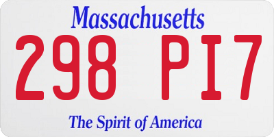 MA license plate 298PI7