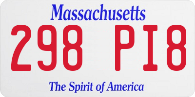 MA license plate 298PI8