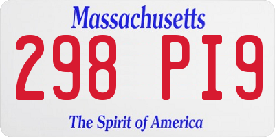 MA license plate 298PI9