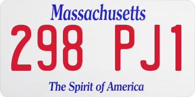 MA license plate 298PJ1