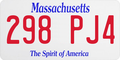MA license plate 298PJ4