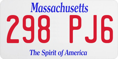 MA license plate 298PJ6